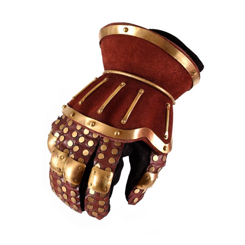 Guantes de reloj de arena medievales Churburg, 1,2 mm acero y