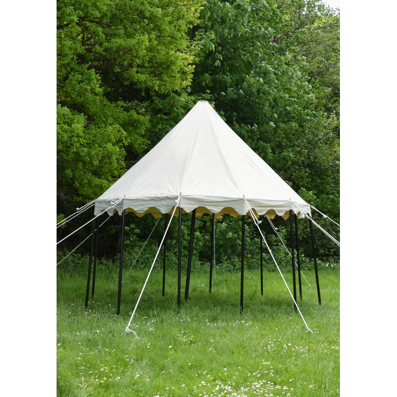 Tenda Medievale A Quadri Blu E Bianca 4x4 Mt – Impermeabile, A Forma Di Tenda Da Campo Cavaliere Aroldo
